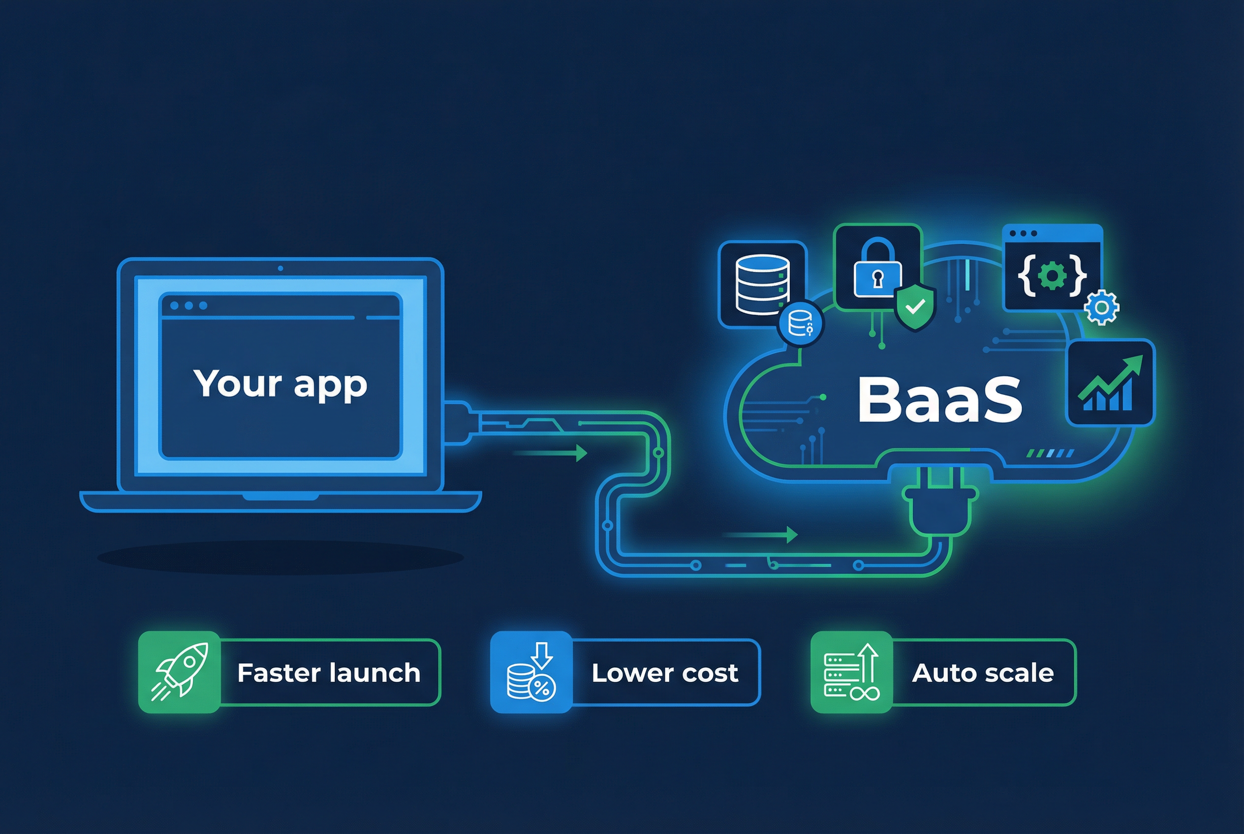 Why use a Backend as a Service: BaaS connects your app to databases, authentication, APIs, and scaling so you can ship faster and focus on product.